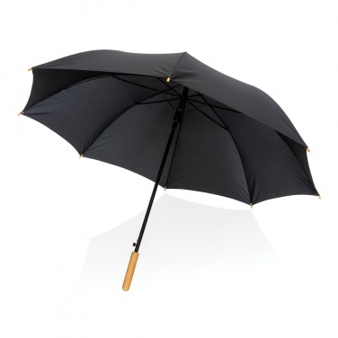 Logotrade advertising product image of: 27" Impact AWARE™ RPET 190T auto open bamboo umbrella