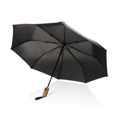 Logo trade promotional items picture of: Kaycey 21" AWARE™ RPET Acacia wood mini auto open umbrella