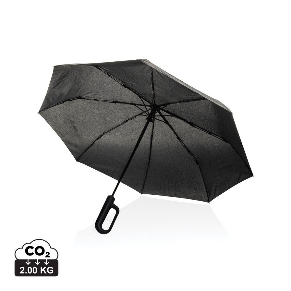 Logotrade promotional gift image of: Yara 21" AWARE™ RPET solid colour umbrella with carabiner