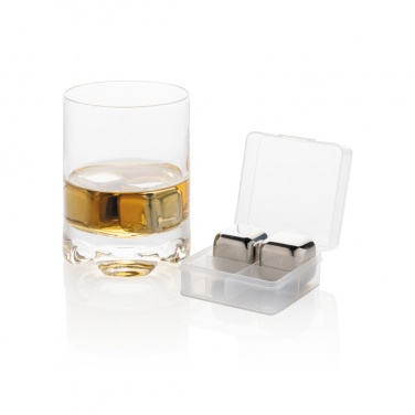 Logo trade promotional gift photo of: Re-usable stainless steel ice cubes 4pc