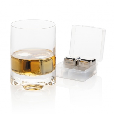 Logotrade promotional product image of: Re-usable stainless steel ice cubes 4pc
