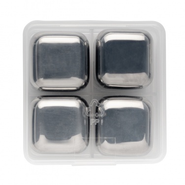 Logo trade promotional gifts picture of: Re-usable stainless steel ice cubes 4pc