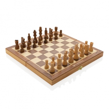 Logo trade promotional merchandise picture of: Luxury wooden foldable chess set