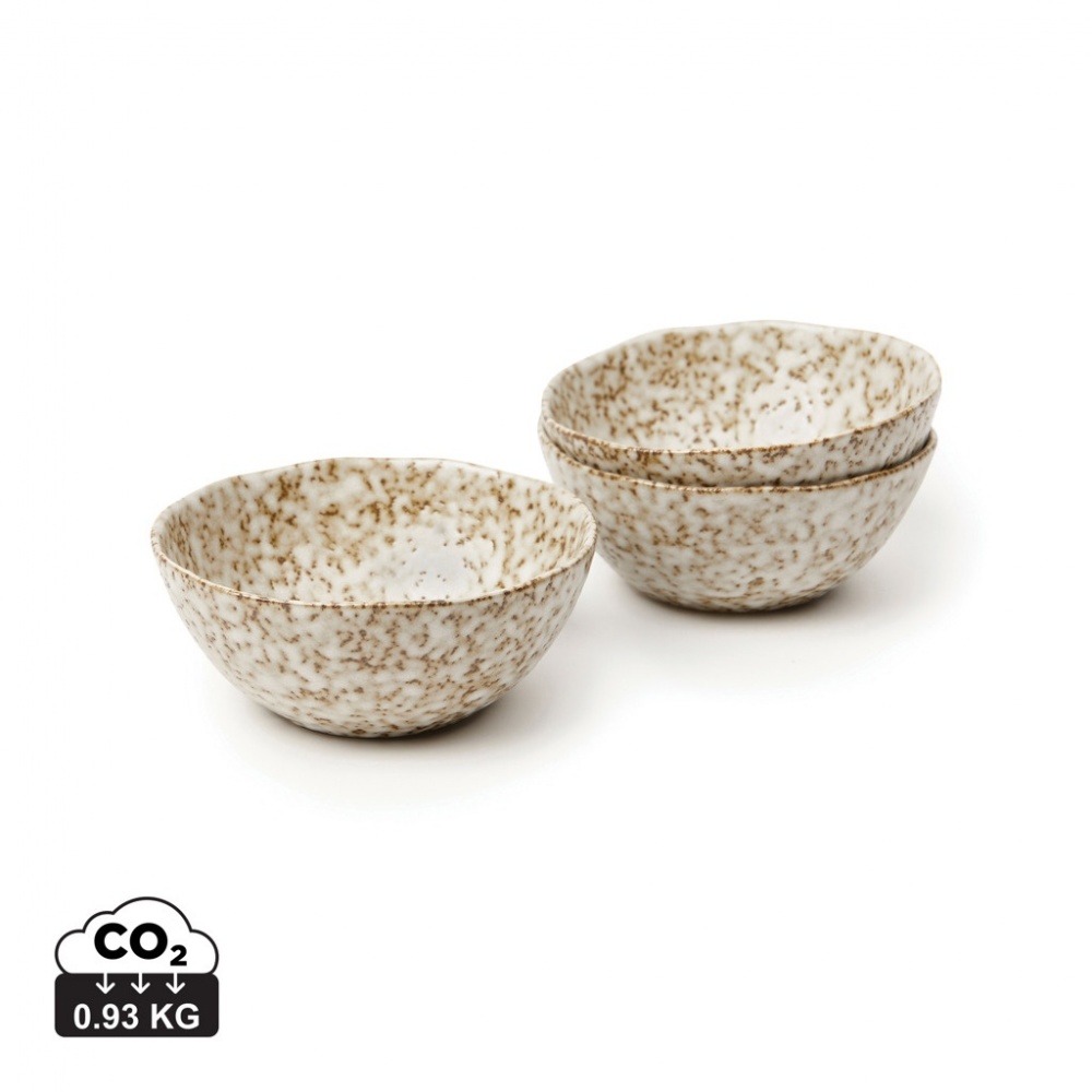 Logo trade promotional items picture of: VINGA Nuvem stoneware mini bowl, 3 pcs set