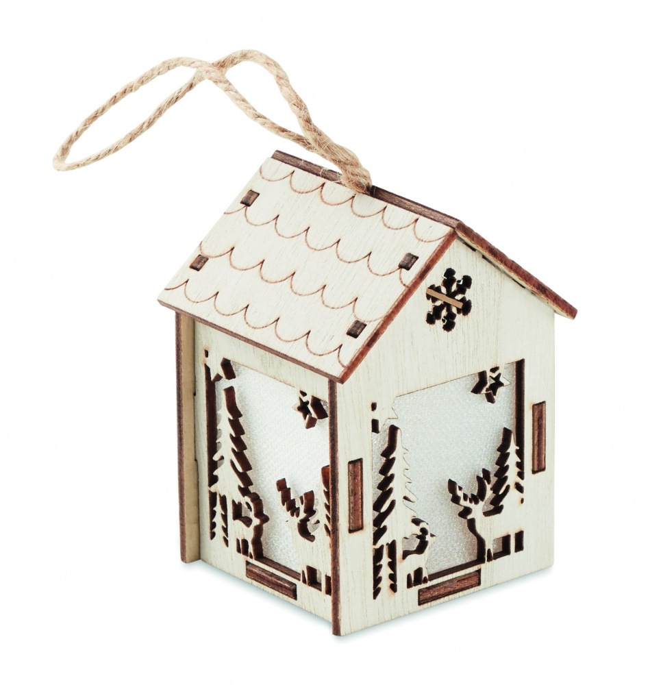 Logotrade promotional item image of: MDF house with light