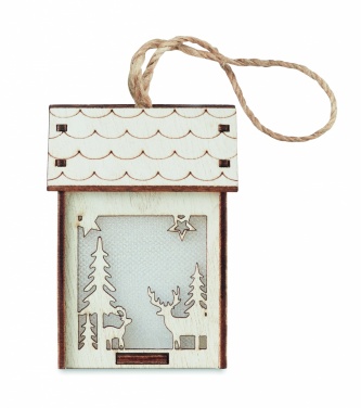 Logo trade promotional giveaways image of: MDF house with light