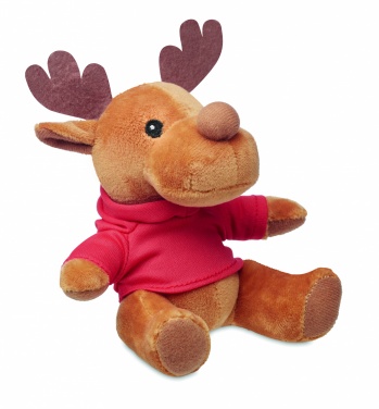 Logo trade promotional giveaways image of: Plush reindeer with hoodie