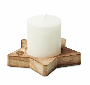 Logotrade promotional giveaway picture of: Candle on star wooden base