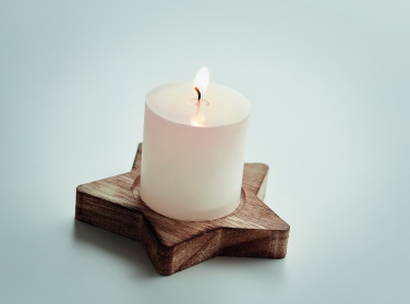 Logotrade corporate gift picture of: Candle on star wooden base