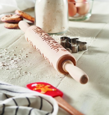 Logo trade promotional item photo of: Christmas pastry wooden rolling