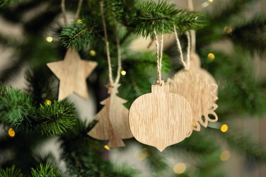 Logo trade advertising products picture of: Set of wooden Xmas ornaments