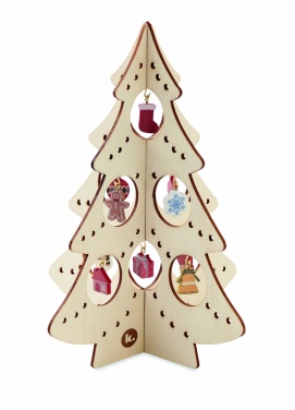 Logo trade promotional giveaway photo of: Wooden Xmas tree decoration