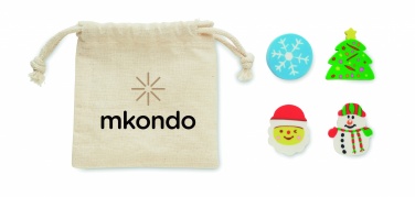 Logo trade promotional giveaways picture of: Set of 4 Christmas erasers