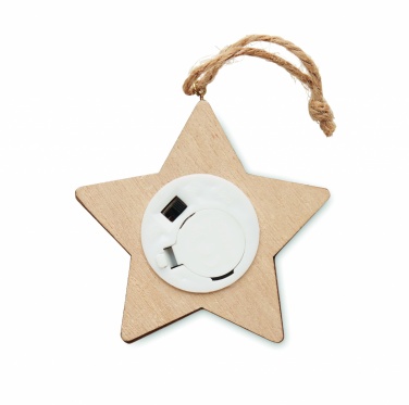 Logo trade promotional gift photo of: Wooden weed star with lights