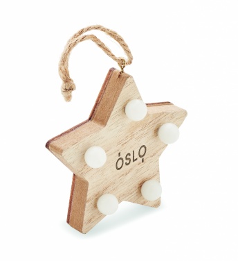 Logotrade promotional gift picture of: Wooden weed star with lights