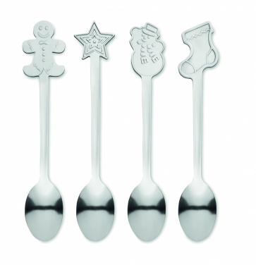 Logotrade promotional merchandise picture of: Set of 4 Christmas tea spoon