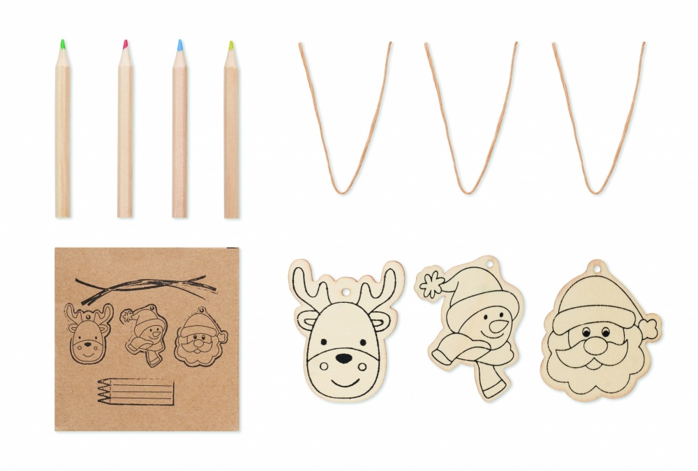 Logotrade business gift image of: Drawing wooden ornaments set