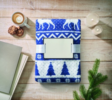 Logo trade corporate gifts image of: RPET fleece blanket 190 gr/m²