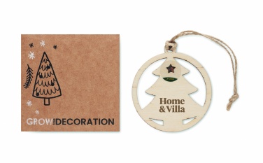 Logo trade promotional giveaways image of: Wooden tree shape hanger