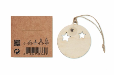 Logo trade promotional merchandise photo of: Wooden bauble shape hanger