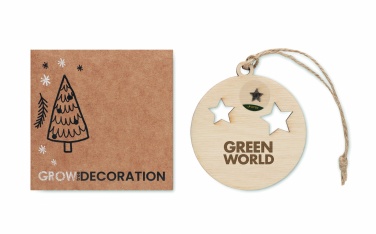 Logo trade corporate gift photo of: Wooden bauble shape hanger