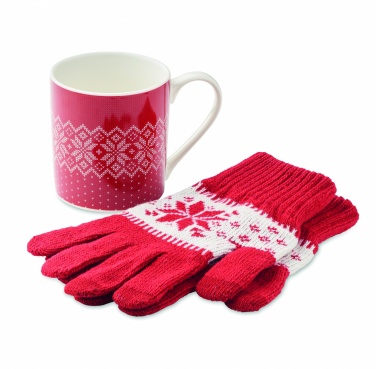 Logo trade promotional products picture of: Winter gift mug and gloves set
