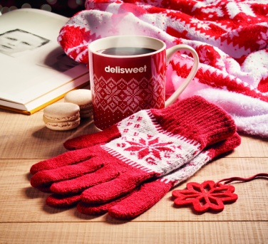 Logo trade advertising products image of: Winter gift mug and gloves set