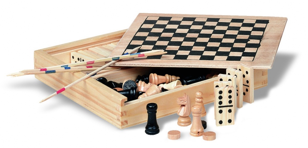 Logo trade promotional products picture of: 4 games in wooden box