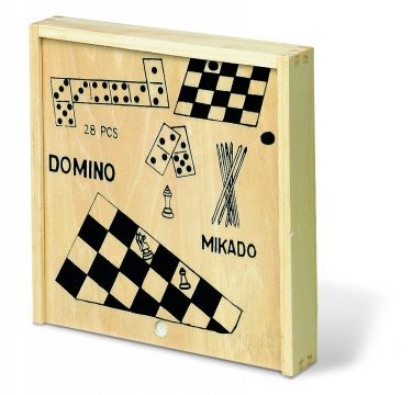 Logo trade promotional gift photo of: 4 games in wooden box