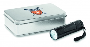 Logo trade advertising product photo of: LED torch in tin box