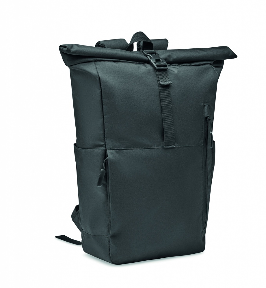 Logotrade promotional merchandise photo of: 300D RPET rolltop backpack