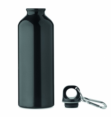 Logotrade business gifts photo of: 500 ml single-walled water bottle made of recycled aluminum with a carabiner