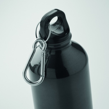 Logotrade corporate gifts photo of: 500 ml single-walled water bottle made of recycled aluminum with a carabiner