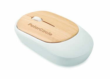 Logo trade promotional giveaways image of: Wireless mouse in bamboo