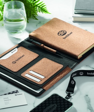 Logo trade promotional merchandise photo of: A5 portfolio in cork