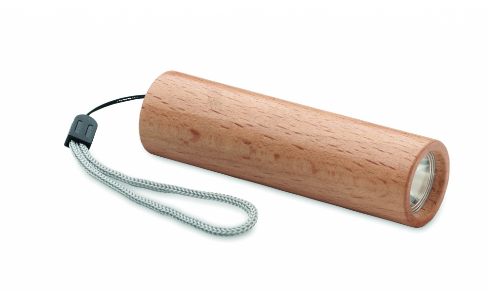 Logo trade corporate gift photo of: Beech wood rechargeable torch