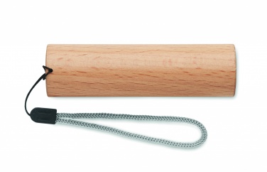Logo trade promotional merchandise picture of: Beech wood rechargeable torch