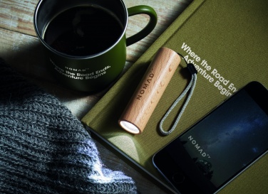 Logo trade promotional gifts image of: Beech wood rechargeable torch