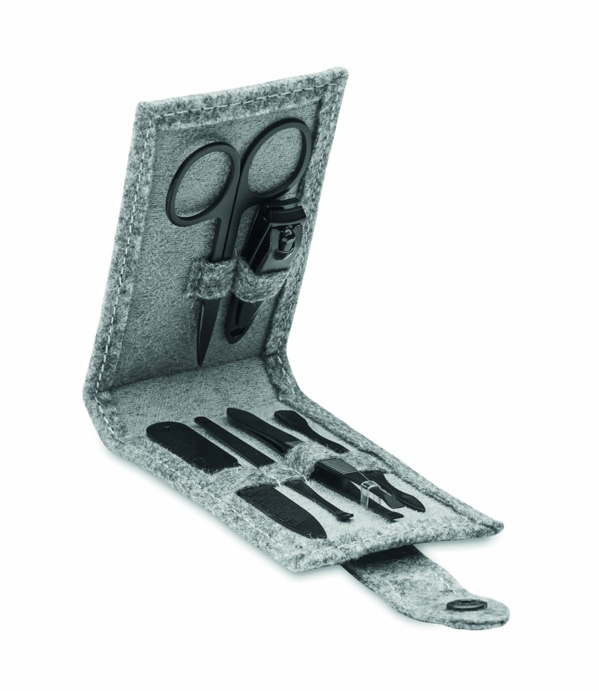 Logo trade promotional product photo of: RPET felt 6 piece manicure set