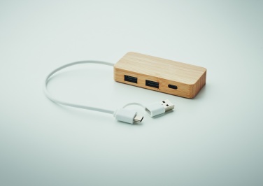 Logotrade corporate gifts photo of: Bamboo USB 3 ports hub