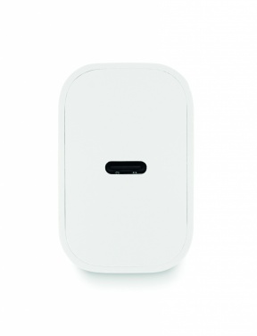 Logo trade promotional merchandise photo of: 20W 2 port USB charger EU plug