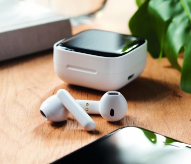 Logo trade advertising product photo of: TWS earbuds with solar charger