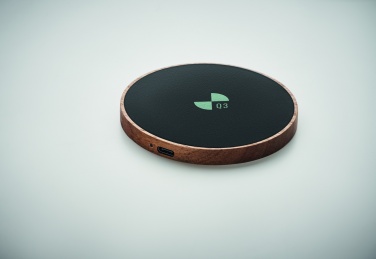 Logo trade promotional items picture of: Wireless charger in acacia 15W