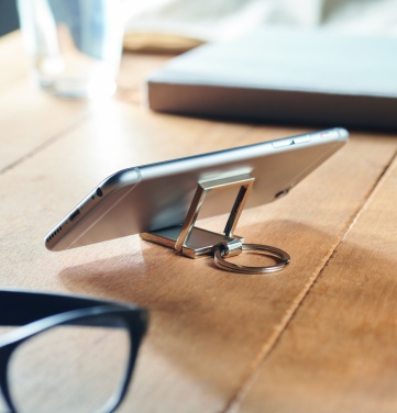 Logo trade promotional products image of: Metal key ring phone stand Seinajoki