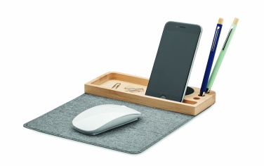 Logotrade promotional item image of: Wireless charger in bamboo 15W