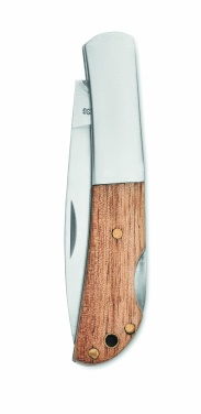 Logo trade promotional products picture of: Foldable knife in acacia wood