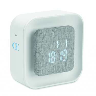 Logo trade promotional giveaway photo of: Recycled ABS/RPET alarm clock Stuttgart