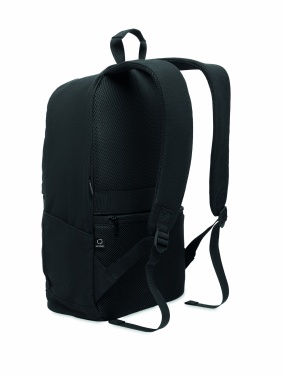 Logotrade corporate gift image of: A 15-inch laptop backpack made of recycled pre-consumer cotton and recycled polyester with customizable printing.