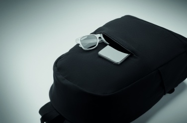 Logo trade promotional merchandise picture of: A 15-inch laptop backpack made of recycled pre-consumer cotton and recycled polyester with customizable printing.