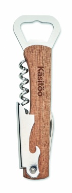 Logo trade corporate gifts image of: 3 in 1 bamboo bottle opener WOOL